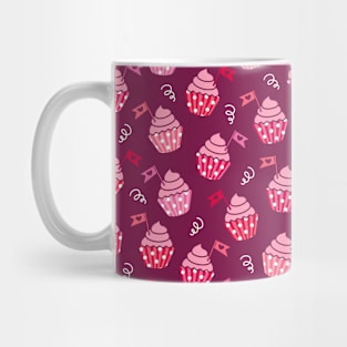 Valentine's pink cupcakes burgundy party Mug